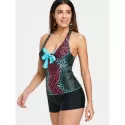 Leopard oulded Tankini Set - Black