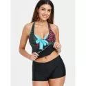 Leopard oulded Tankini Set - Black