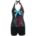 Leopard oulded Tankini Set - Black
