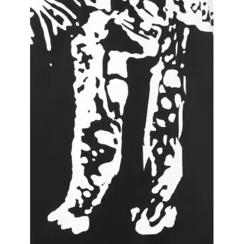 eopard Print Cut Out Shoulder Slim Dress - Black