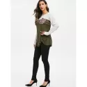 Leopard Two Tone Twist Knitted Top - Camouflage Green