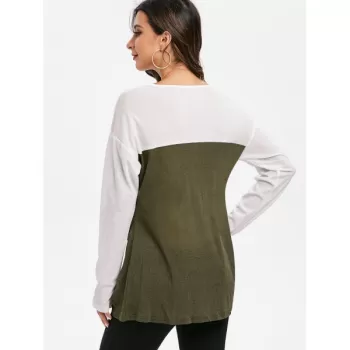 Leopard Two Tone Twist Knitted Top - Camouflage Green