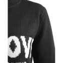 Letter Print Knit Sweater - Black One