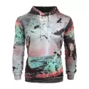Lightning Birds Hands Print Long Sleeve Hoodie -