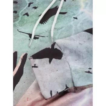 Lightning Birds Hands Print Long Sleeve Hoodie -