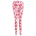 Lip Print Bodycon Leggings - Pink