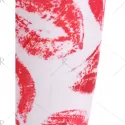 Lip Print Bodycon Leggings - Pink
