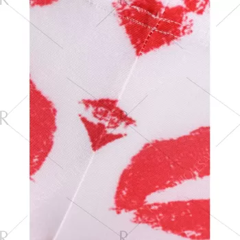 Lip Print Bodycon Leggings - Pink