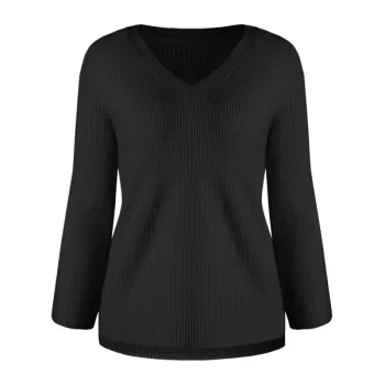 Long Sleeve Asymmetrical Sweater - Black