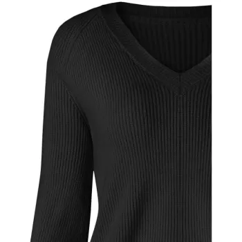 Long Sleeve Asymmetrical Sweater - Black