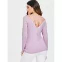 Long Sleeve Ladder Cut Out Tee - Mauve