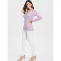 Long Sleeve Ladder Cut Out Tee - Mauve