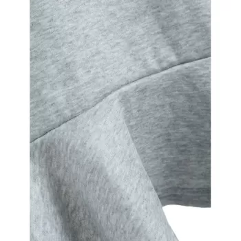 Long Sleeve Ruffled Trim Dress - Light Gray