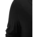 Long leeve triped Panel Plain T-shirt - Black