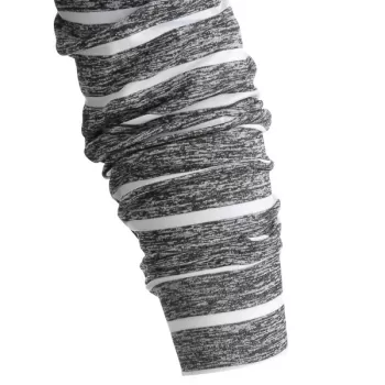 Long Sleeve Striped Print Casual Dress - Gray