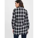 Long leeve Tartan hirt - Black