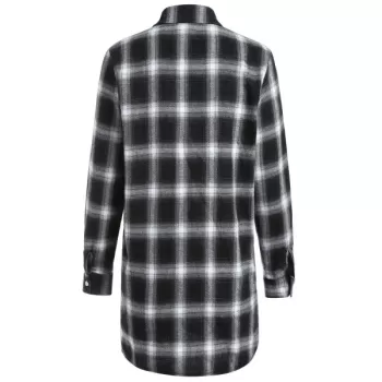 Long leeve Tartan hirt - Black