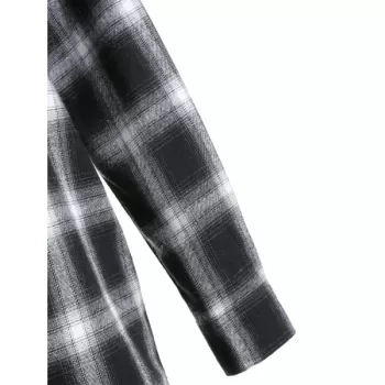 Long leeve Tartan hirt - Black