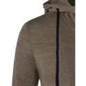 Long Sleeve Zipper Drawstring Hoodie - Taupe