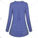 Long Sleeve Zipper Tunic T-shirt - Blue