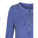 Long Sleeve Zipper Tunic T-shirt - Blue