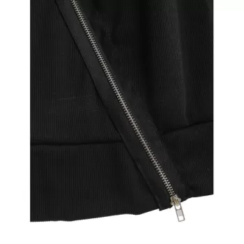 Long Sleeve Zippers Sweatshirt - Black