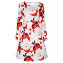 Long Sleeves Christmas Santa Dress - White