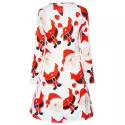 Long Sleeves Christmas Santa Dress - White