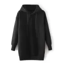 ongline Drawstring Hoodie - Black