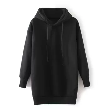ongline Drawstring Hoodie - Black