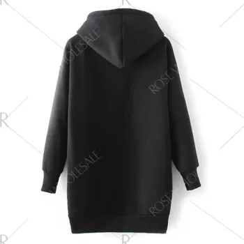 ongline Drawstring Hoodie - Black