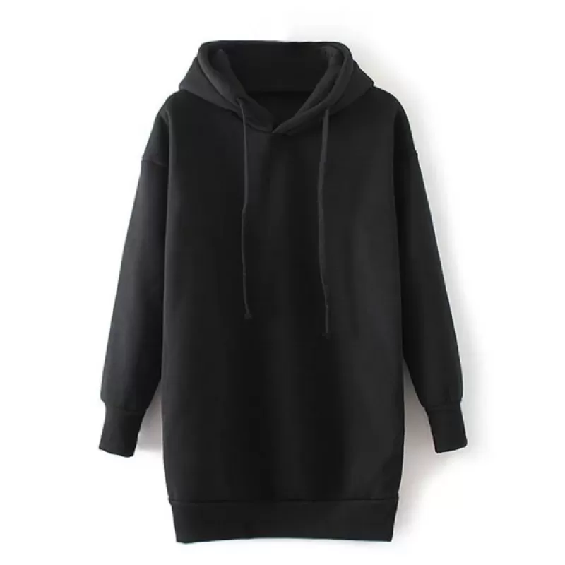 ongline Drawstring Hoodie - Black