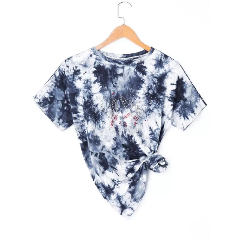 Love Beading Tie Dye T-shirt - Deep Blue