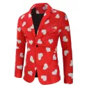 Love Heart Print Valentine's Day Casual Blazer -