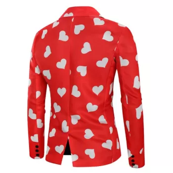 Love Heart Print Valentine's Day Casual Blazer -