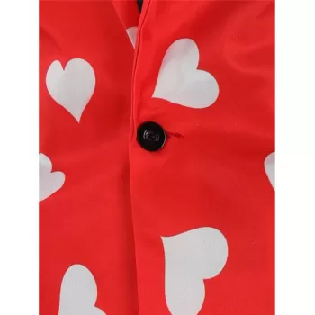 Love Heart Print Valentine's Day Casual Blazer -