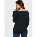 Love Pattern Dropped Shoulder Sweatshirt - Black