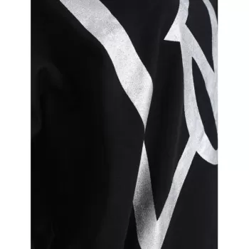 Love Pattern Dropped Shoulder Sweatshirt - Black