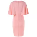 Low Cut Slim Fit Dress with Flounce - Light Pink