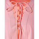 Low Cut Slim Fit Dress with Flounce - Light Pink