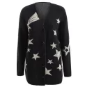 Low Cut Star Print Cardigan -