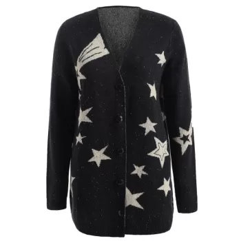 Low Cut Star Print Cardigan -