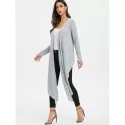 Marled Convertible Draped Cardigan - Gray Cloud