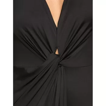 Maxi Prom Asymmetrical Knotted Bodycon Dress - Black