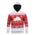 Men's Creative Personality Deer 3D Christmas Carnival Hoodie - Valentine Red
