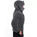 Men's Hoodie Retro Elbows Drawstring Solid Color - Dark Gray