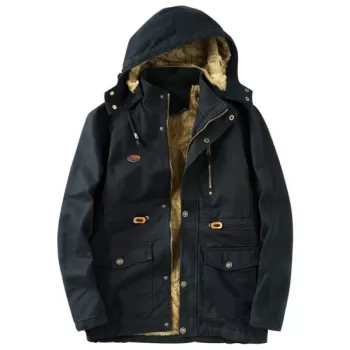 Men's Parka Casual Middle-aged Cotton - Army Green