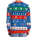 erry Christmas Sweatshirt Couple Hoodies Round Neck Sweater Lovers Clothing - Blue