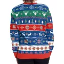erry Christmas Sweatshirt Couple Hoodies Round Neck Sweater Lovers Clothing - Blue