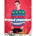 erry Christmas Sweatshirt Couple Hoodies Round Neck Sweater Lovers Clothing - Blue